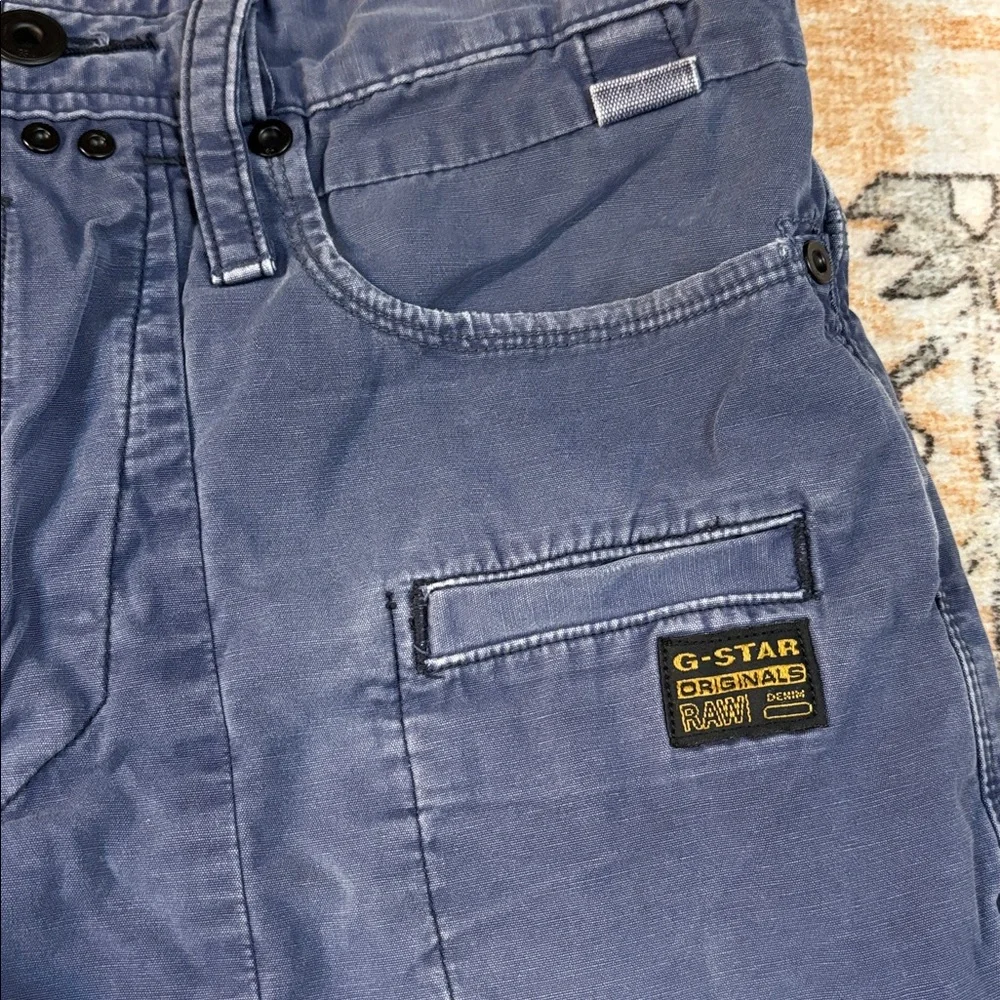 G STAR RAW DENIM 31 Army Loose button fly  shorts in blue